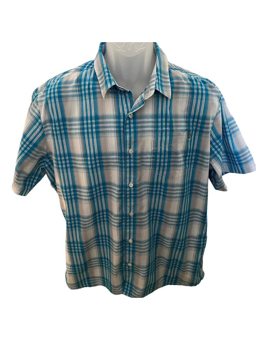 VOLCOM Stone Plaid Button Down Shirt Men L Large